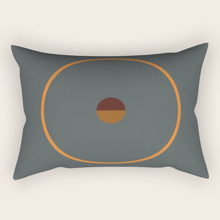 catch II anthracite and ocher Rectangular Pillow Gallery Image 1