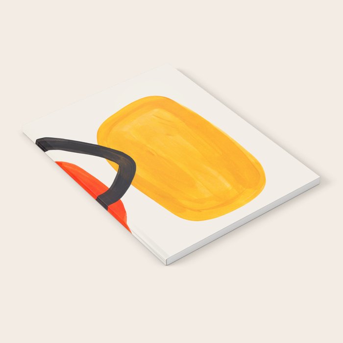Colorful Mid Century Modern Abstract Fun Shapes Patterns Space Age Orange Yellow Orbit Bubbles Notebook Gallery Image 1