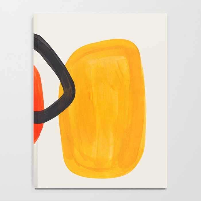 Colorful Mid Century Modern Abstract Fun Shapes Patterns Space Age Orange Yellow Orbit Bubbles Notebook Gallery Image 4
