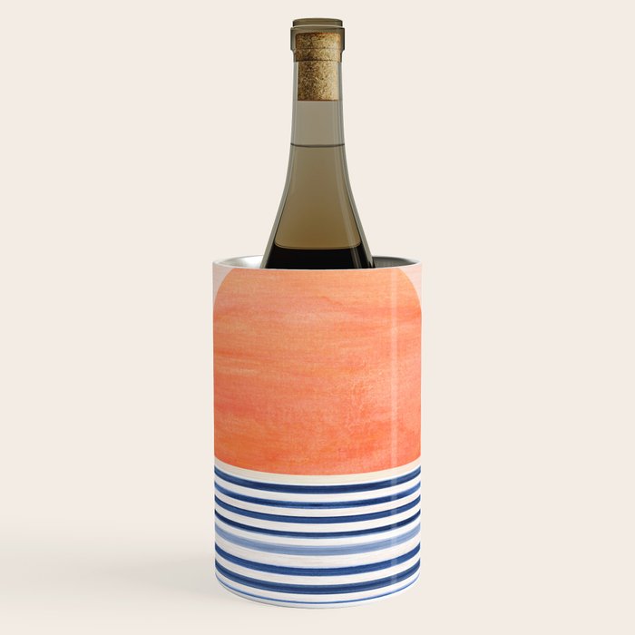 Summer Sunrise Minimal Abstract Landscape Wine Chiller Gallery Image 1