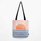 Summer Sunrise Minimal Abstract Landscape Tote Bag Gallery Image 2