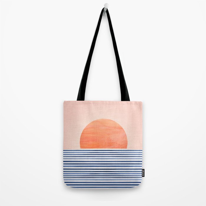 Summer Sunrise Minimal Abstract Landscape Tote Bag Gallery Image 2