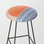 Summer Sunrise Minimal Abstract Landscape Stool Gallery Image 2