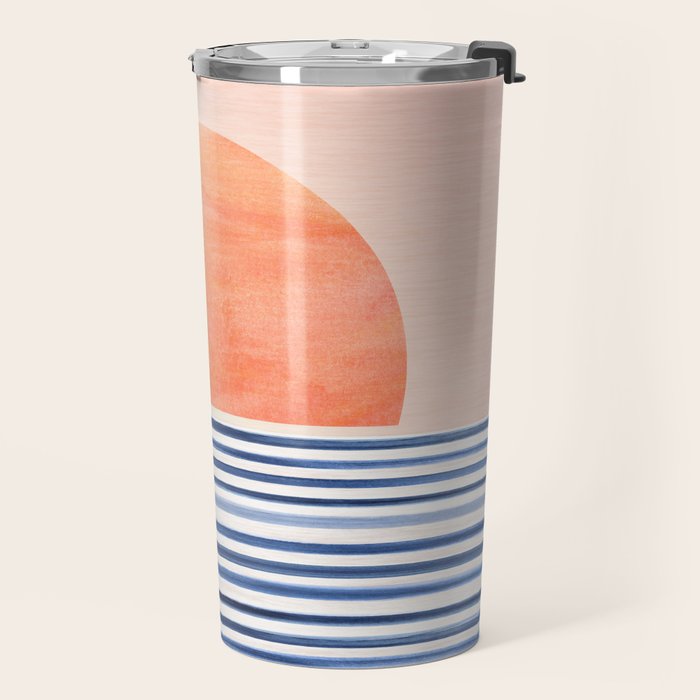 Summer Sunrise Minimal Abstract Landscape Travel Mug Gallery Image 2