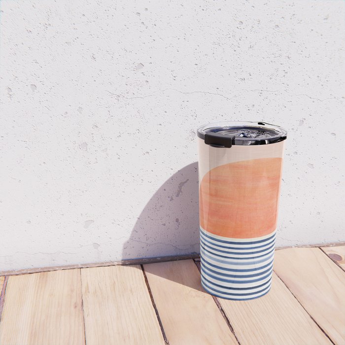 Summer Sunrise Minimal Abstract Landscape Travel Mug Gallery Image 4