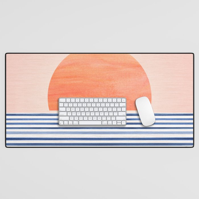 Summer Sunrise Minimal Abstract Landscape Desk Mat Gallery Image 1