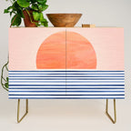 Summer Sunrise Minimal Abstract Landscape Credenza Gallery Image 1