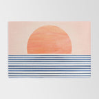 Summer Sunrise Minimal Abstract Landscape Rug Gallery Image 2
