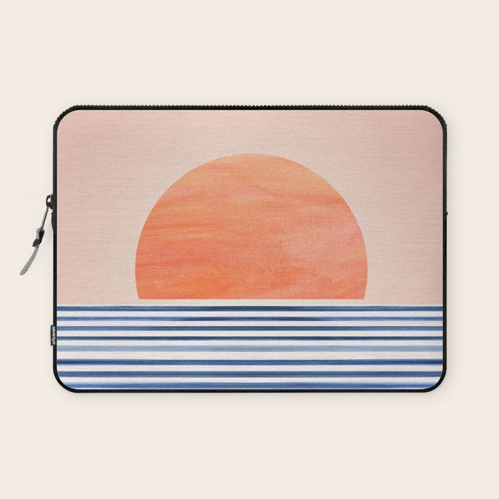 Summer Sunrise Minimal Abstract Landscape Laptop Sleeve Gallery Image 1