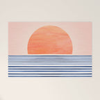 Summer Sunrise Minimal Abstract Landscape Welcome Mat Gallery Image 1
