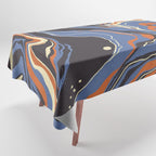Retro marble in blue Tablecloth Gallery Image 1