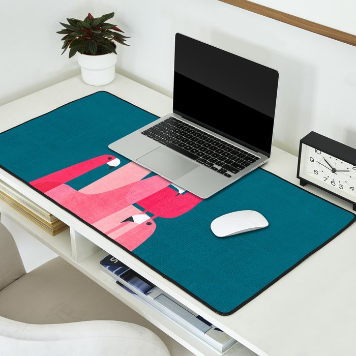 Pink flamingoes Desk Mat Gallery Image 2