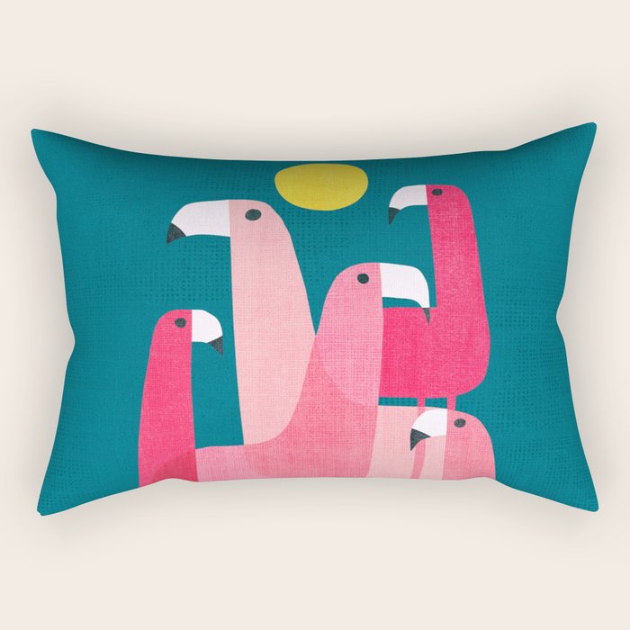 Pink flamingoes Rectangular Pillow Gallery Image 2