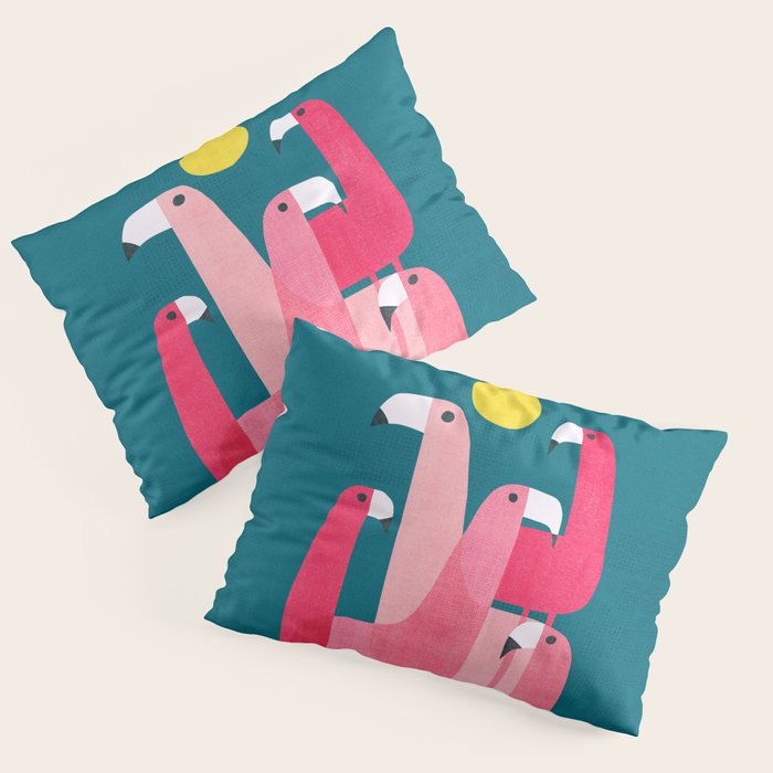 Pink flamingoes Pillow Sham Gallery Image 1