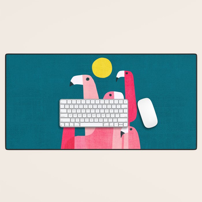 Pink flamingoes Desk Mat Gallery Image 1