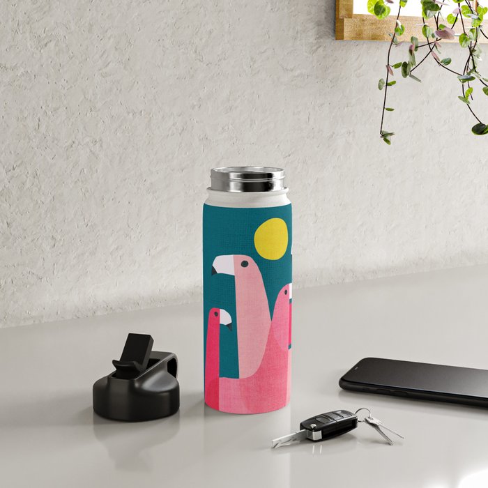 Pink flamingoes Water Bottle Gallery Image 4