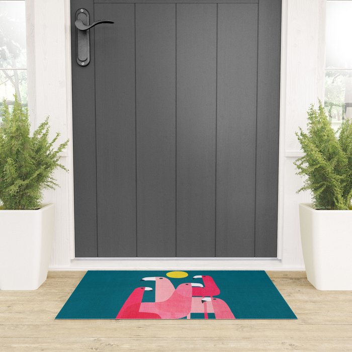 Pink flamingoes Welcome Mat Gallery Image 3