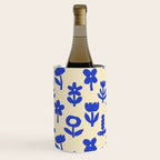 Abstract blue flower collage art pattern Wine Chiller Gallery Image 2
