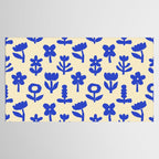 Abstract blue flower collage art pattern Tablecloth Gallery Image 2