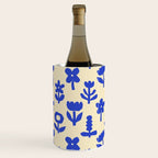 Abstract blue flower collage art pattern Wine Chiller Gallery Image 3