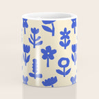 Abstract blue flower collage art pattern Coffee Mug Gallery Image 4