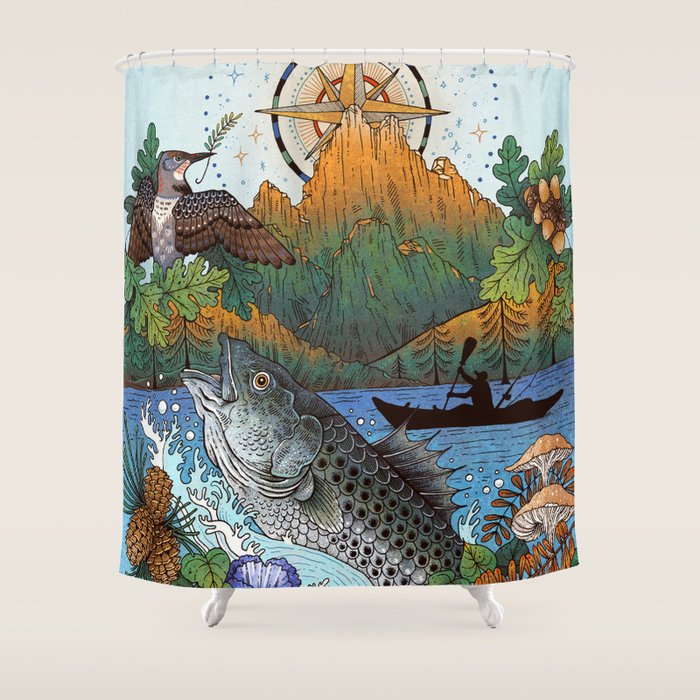 Camping Shower Curtain Gallery Image 1