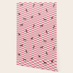 Pink Check Horses  Pattern Wallpaper Gallery Image 2