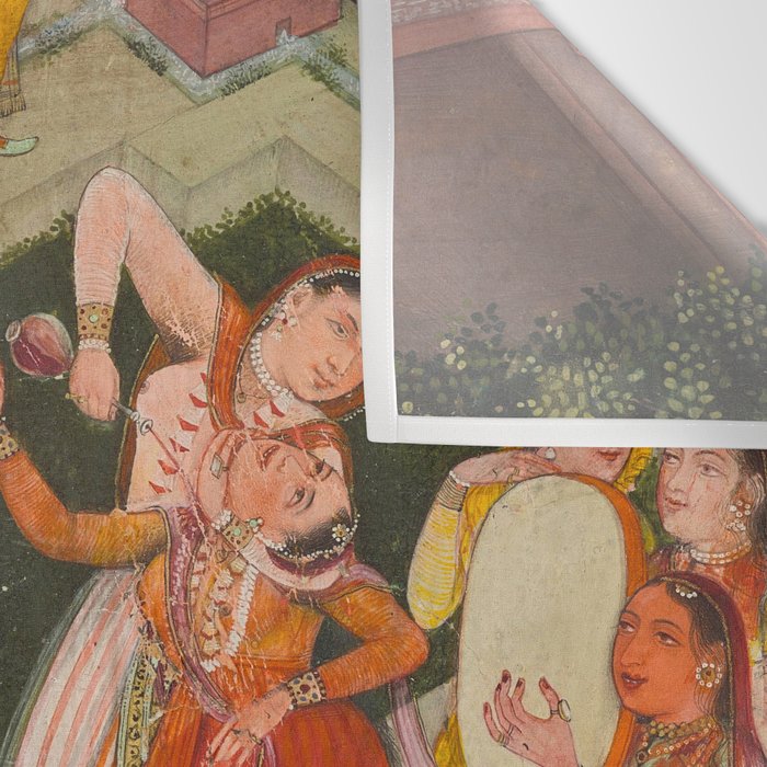Girls Spraying Each Other at Holi c. 1640-50 Northwestern India, Rajasthan, Rajput Kingdom of Bikaner Gum tempera, ink, and gold on paper  Wall Tapestry Gallery Image 3
