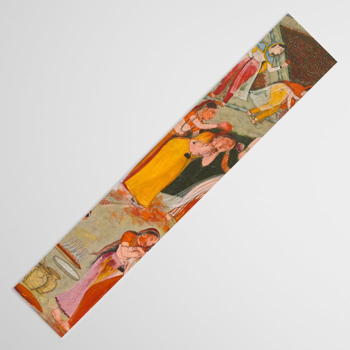 Girls Spraying Each Other at Holi c. 1640-50 Northwestern India, Rajasthan, Rajput Kingdom of Bikaner Gum tempera, ink, and gold on paper  Table Runner Gallery Image 3