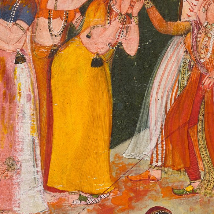 Girls Spraying Each Other at Holi c. 1640-50 Northwestern India, Rajasthan, Rajput Kingdom of Bikaner Gum tempera, ink, and gold on paper  Coffee Mug Gallery Image 2