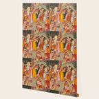 Girls Spraying Each Other at Holi c. 1640-50 Northwestern India, Rajasthan, Rajput Kingdom of Bikaner Gum tempera, ink, and gold on paper  Wallpaper Gallery Image 2