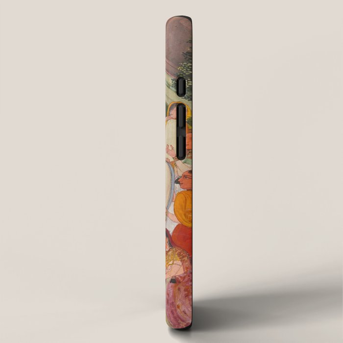 Girls Spraying Each Other at Holi c. 1640-50 Northwestern India, Rajasthan, Rajput Kingdom of Bikaner Gum tempera, ink, and gold on paper  iPhone Case Gallery Image 2