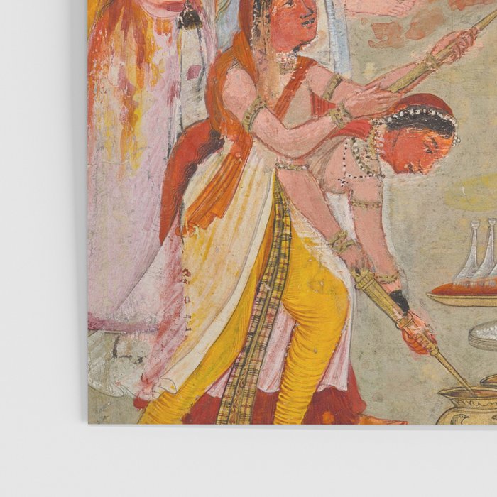 Girls Spraying Each Other at Holi c. 1640-50 Northwestern India, Rajasthan, Rajput Kingdom of Bikaner Gum tempera, ink, and gold on paper  Poster Gallery Image 3
