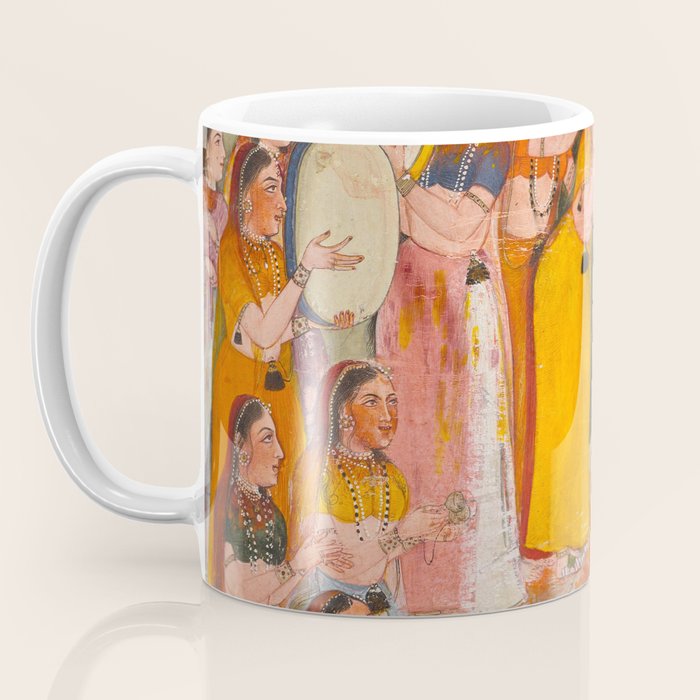 Girls Spraying Each Other at Holi c. 1640-50 Northwestern India, Rajasthan, Rajput Kingdom of Bikaner Gum tempera, ink, and gold on paper  Coffee Mug Gallery Image 3