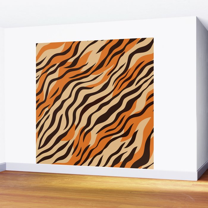 Tiger stripe animal print art pattern Wall Mural Gallery Image 2