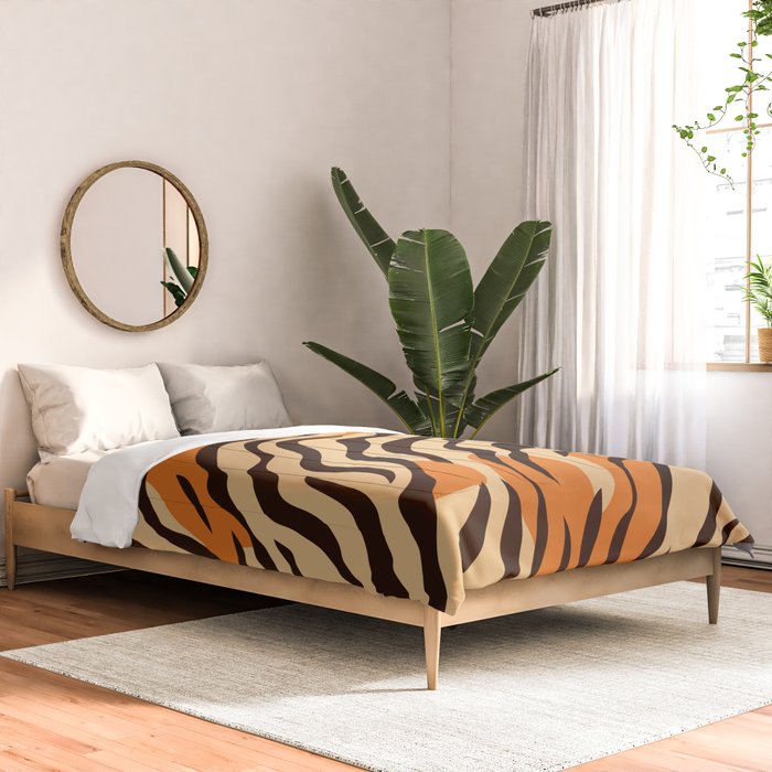 Tiger stripe animal print art pattern Comforter Gallery Image 2