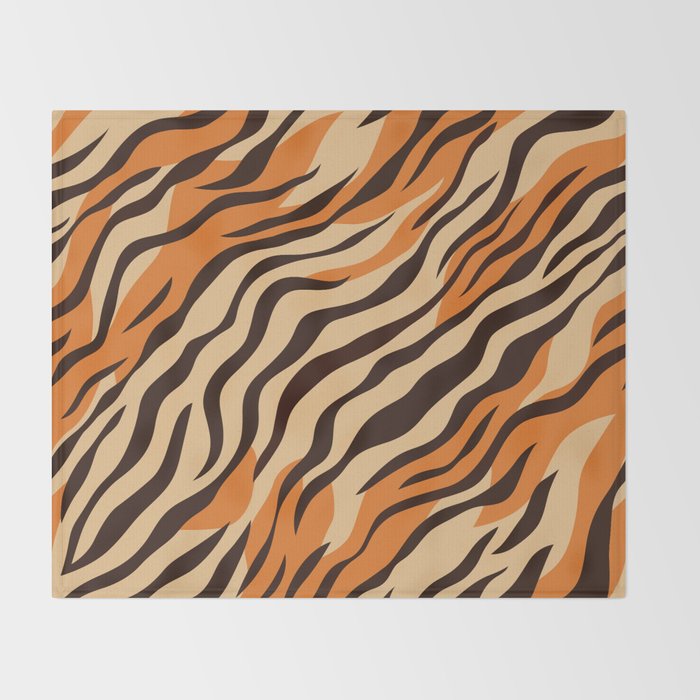 Tiger stripe animal print art pattern Throw Blanket Gallery Image 2