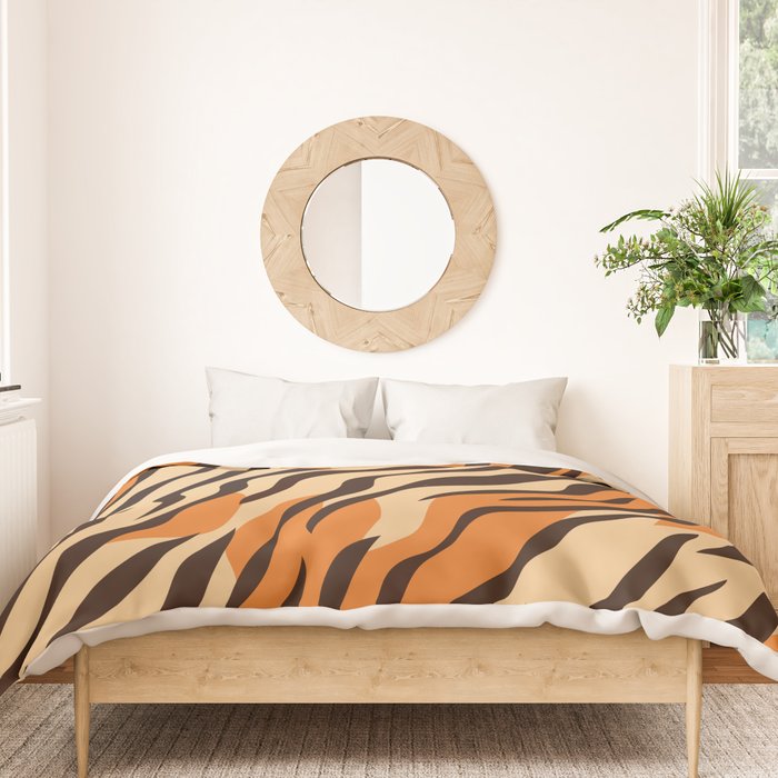 Tiger stripe animal print art pattern Duvet Cover Gallery Image 3