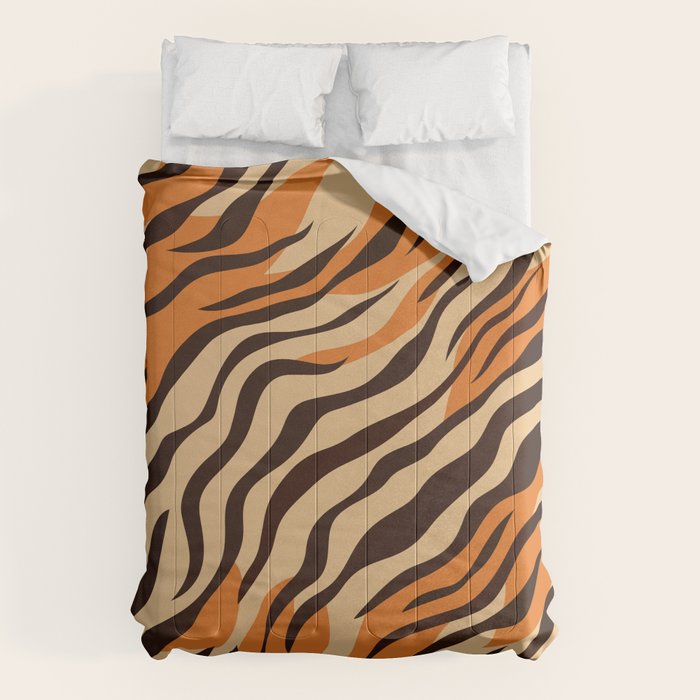 Tiger stripe animal print art pattern Comforter Gallery Image 6