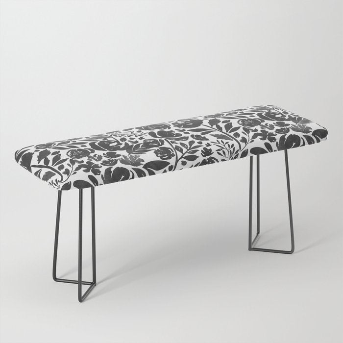 Simple black and white flower garden Bench Gallery Image 1