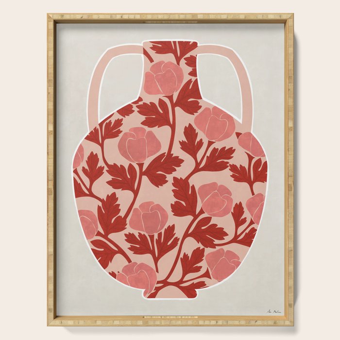 Vase and roses Serving Tray Gallery Image 1