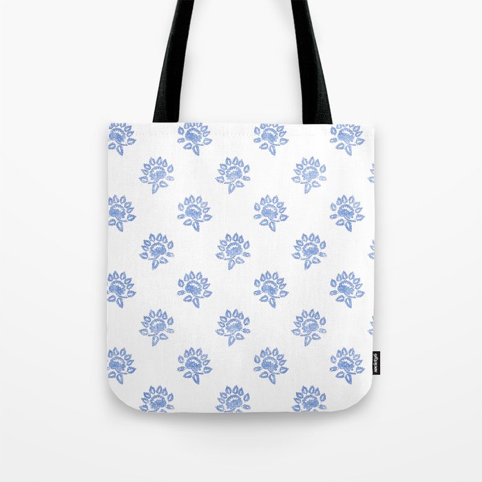 Small Distressed Block Print - Cobalt Tote Bag Gallery Image 1