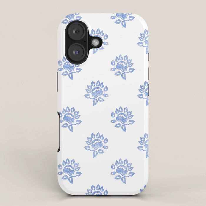 Small Distressed Block Print - Cobalt iPhone Case Gallery Image 1