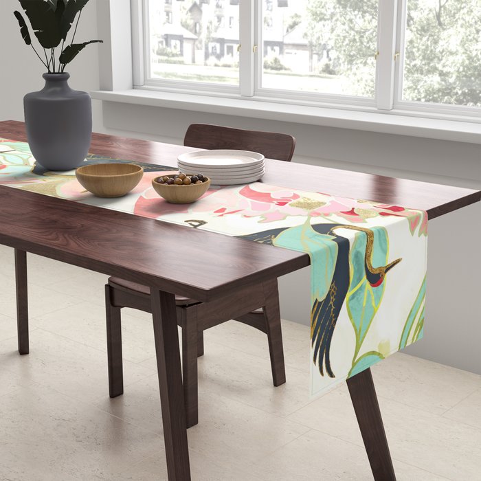 Floral Cranes Table Runner Gallery Image 2