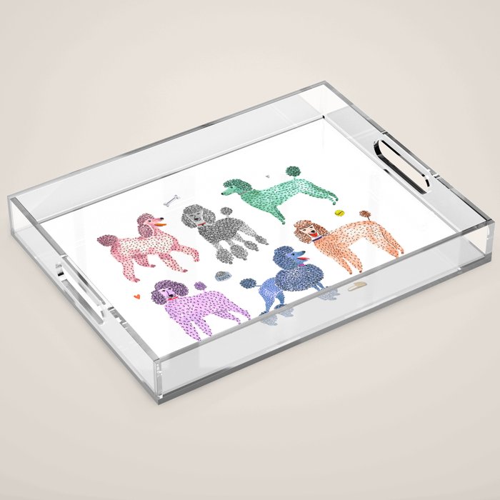 Poodles by Veronique de Jong Acrylic Tray Gallery Image 1