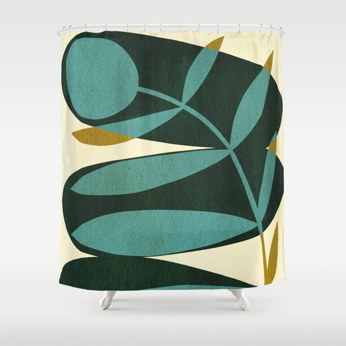 Abstract-botanical 43-2 Shower Curtain Gallery Image 1
