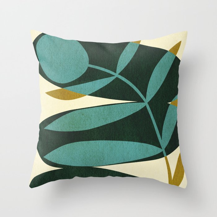 Abstract-Botanical 43-2 Throw Pillow