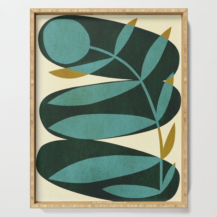 Abstract-botanical 43-2 Serving Tray Gallery Image 1