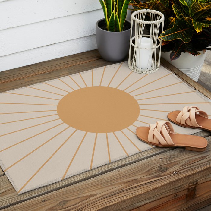 Minimal Sunrays Outdoor Rug Gallery Image 2