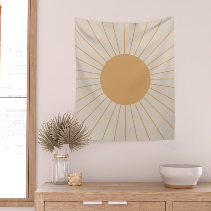 Minimal Sunrays Wall Tapestry Gallery Image 2